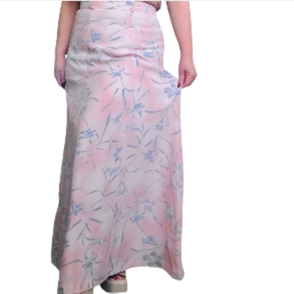 Vintage Floral Rayon Maxi Skirt Size 8 - Picture 3 of 9